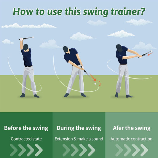 Golf Swing Training Aid，Retractable Golf Swing Trainer，Golf Training Aid Right Hand，Golf Accessories - Golf Beginners Strength & Tempo Training